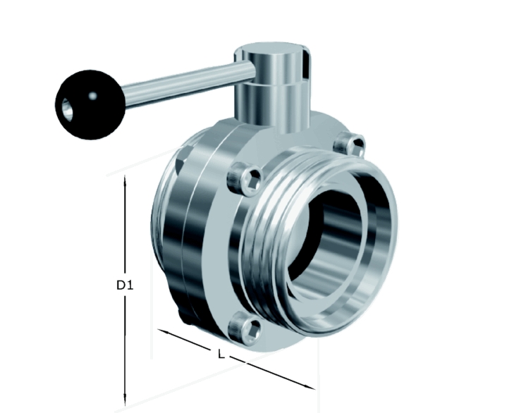 Alacer Mas, Butterfly Valve, Male-Male