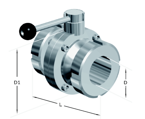 Alacer Mas, Butterfly Valve, Nut-Nut