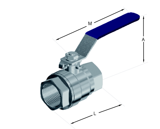 Alacer Mas, 2-Piece Ball Valve-Full Bore (Art. 012)