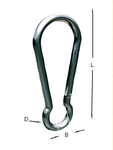 Alacer Mas, AISI-316 stainless steel carabiner