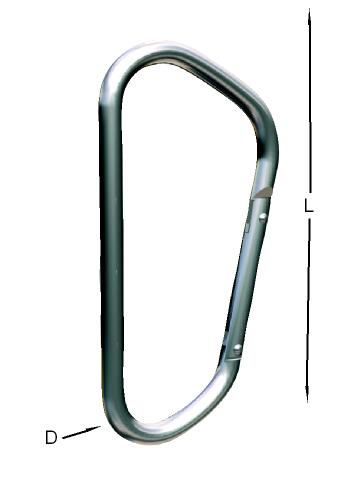 Alacer Mas, Asymmetrical carabiner in AISI-316 stainless steel