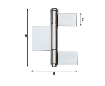 Alacer Mas, 3-blade weldable hinge Article 1221