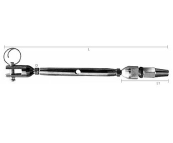 Alacer Mas, Turnbuckle with quick terminal in AISI-316 stainless steel