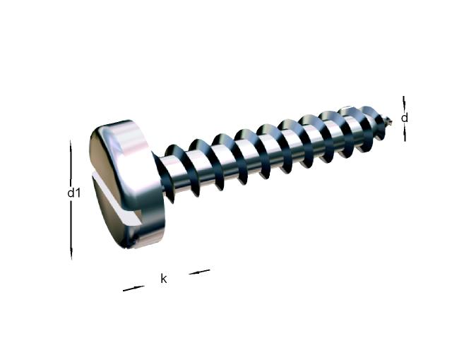 Alacer Mas, TORNILLO ROSCA CHAPA CABEZA CILÍNDRICA FORMA C DIN-7971