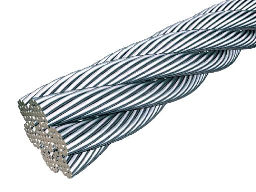 Alacer Mas, Stainless steel cable AISI-316 DIN-3055 7x19+0