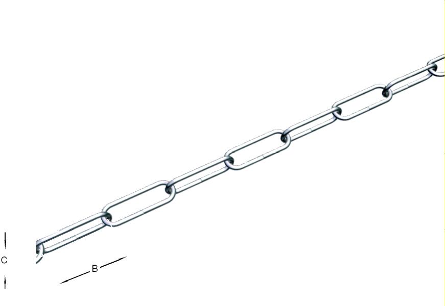 Alacer Mas, AISI-316 DIN-763 stainless steel chain long link