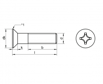 Alacer Mas, Tornillo cabeza avellanada DIN-965 H ISO-7046