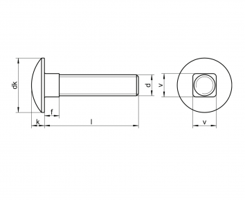 Alacer Mas, Tornillo cuadradillo con rosca completa DIN-603 VO ISO-8677