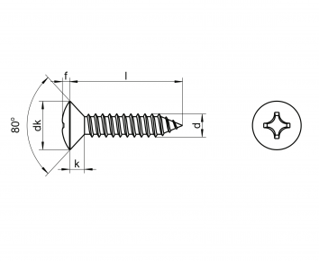 Alacer Mas, Tornillo cabeza gota sebo con punta e impronta Philips DIN-7983 H