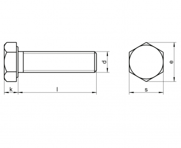 Alacer Mas, Tornillo cabeza hexagonal en acero inox DIN-933/ISO-4017