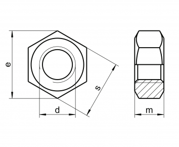 Alacer Mas, Tuerca hexagonal DIN-934 ISO-4032 en acero inoxidable