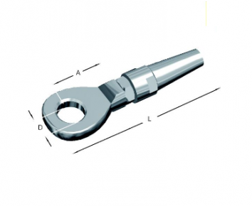 Alacer Mas, Quick terminal with eye in AISI-316 stainless steel