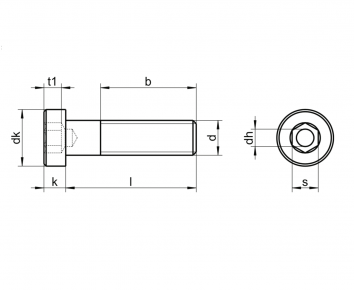 Alacer Mas, Tornillo Cilíndrico con hexágono interior Cabeza Baja DIN-6912