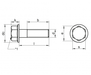 Alacer Mas, Tornillo cabeza hexagonal con arandela DIN-6921/ISO-1665